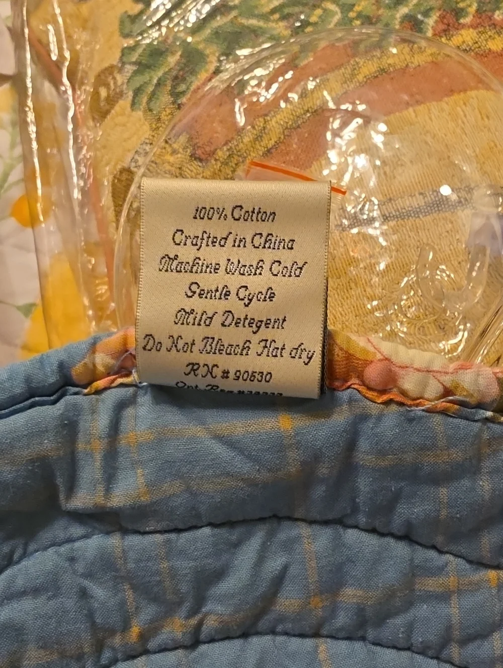 Blue Floral Quilted Throw - Classic Floral Design